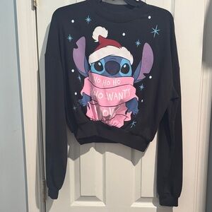 H&M Black Holiday Hoodie with Stitch